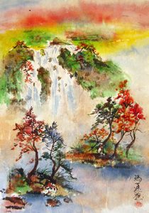 Autumn Waterfall by Charlotte Fung-Miller